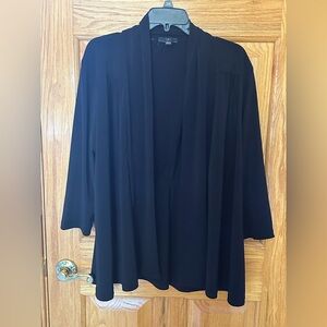 Fashion Bug Women’s Size Large Black 3/4 Sleeve Open Dress Jacket